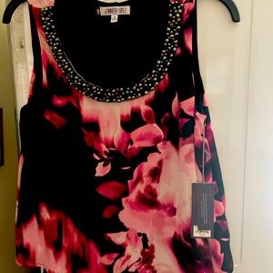 New Beautiful Jennifer Lopez sleeveless top with sequined neckline.